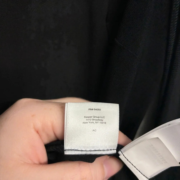 Anne Klein Blouse M Black Long Sheer Sleeves Gold Button Cuff - Picture 3 of 9